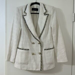 Zara basics tweed blazer. Gold buttons